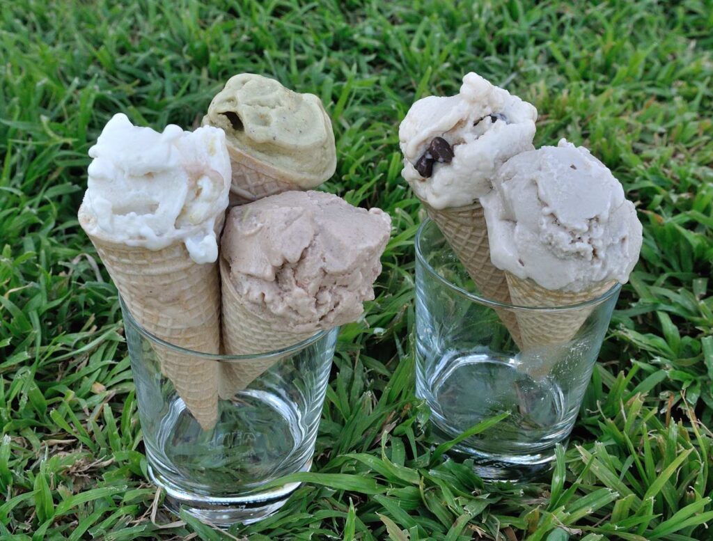 Helados veganos tropicales