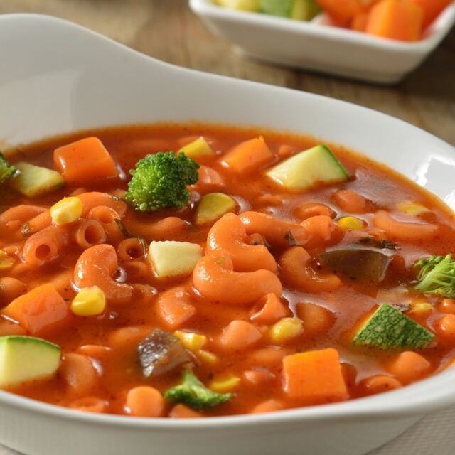 Sopa de coditos con verduras 